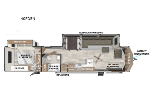Wildwood Lodge 40FDEN Floorplan Image