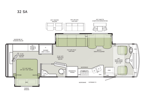 Open Road Allegro 32 SA Floorplan Image