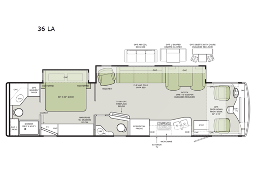 Open Road Allegro 36 LA Floorplan Image