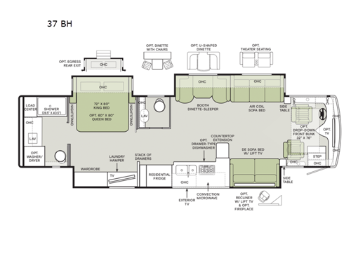 Phaeton 37 BH Floorplan Image