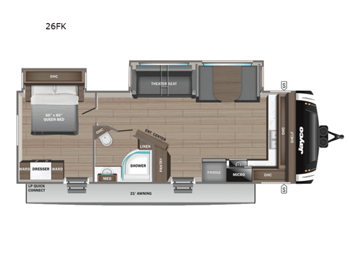 Jay Feather 26FK Floorplan Image