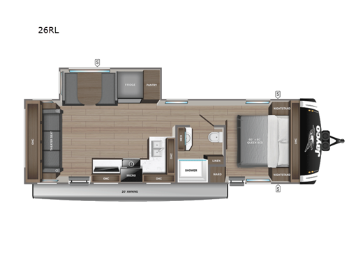 Jay Feather 26RL Floorplan Image