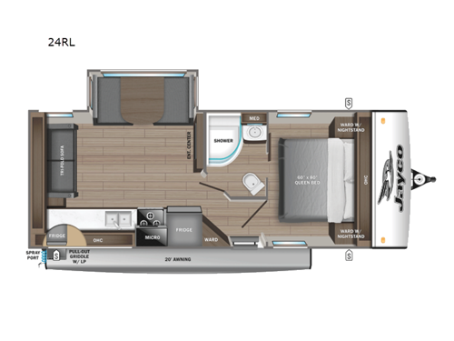 Jay Feather 24RL Floorplan Image