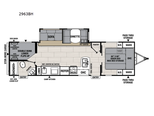 Northern Spirit Ultra Lite 2963BH Floorplan Image