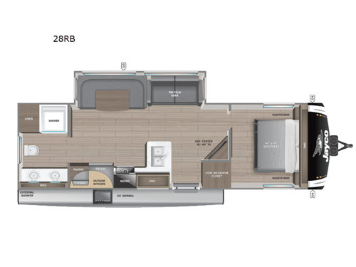 Jay Feather 28RB Floorplan Image