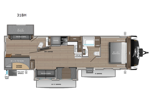 Jay Feather 31BH Floorplan Image