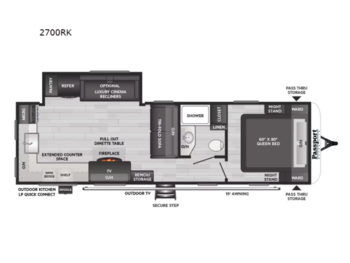 Passport Super Lite 2700RK Floorplan Image