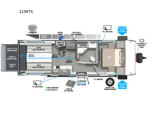 Wildwood FSX 210RTK Floorplan Image