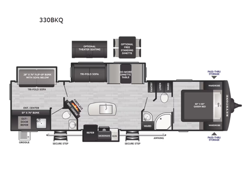 Bullet 330BKQ Floorplan