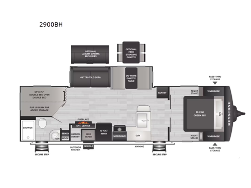 Passport Super Lite 2900BH Floorplan Image