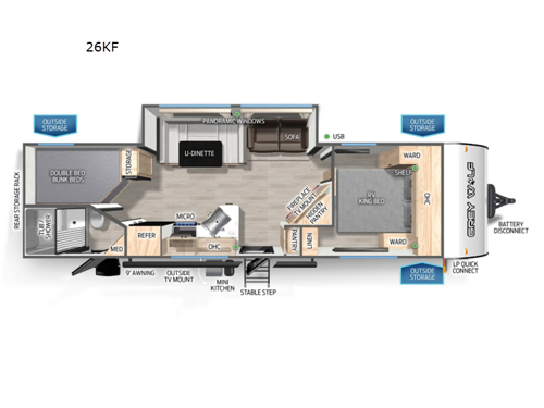 Cherokee Grey Wolf 26KF Floorplan