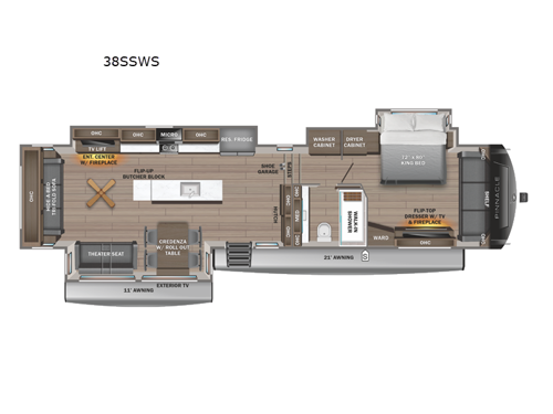 Pinnacle 38SSWS Floorplan Image