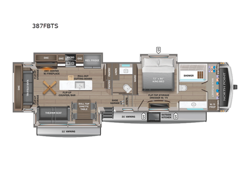 North Point 387FBTS Floorplan Image