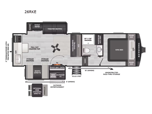 Cougar Half-Ton 26RKE Floorplan Image