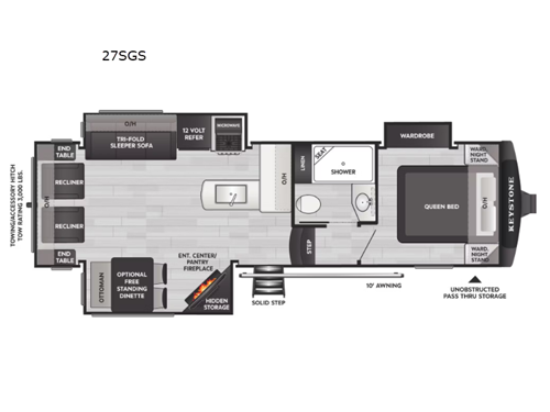 Cougar Half-Ton 27SGS Floorplan Image
