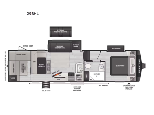 Cougar Half-Ton 29BHL Floorplan Image