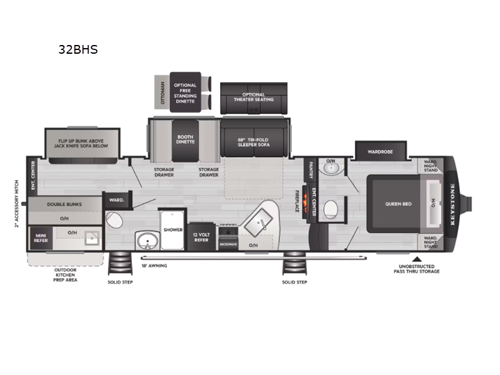 Cougar Half-Ton 32BHS Floorplan Image