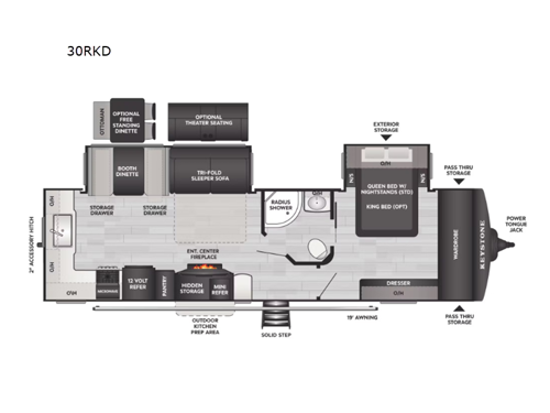 Cougar Half-Ton 30RKD Floorplan Image