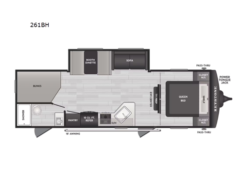 Hideout Sport 261BH Floorplan Image