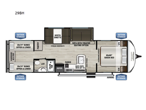 Northern Spirit SE 29BH Floorplan Image