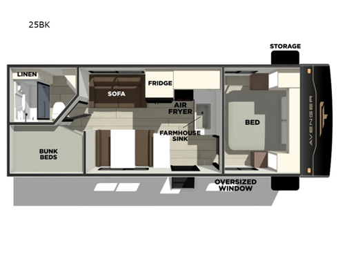 Avenger 25BK Floorplan Image