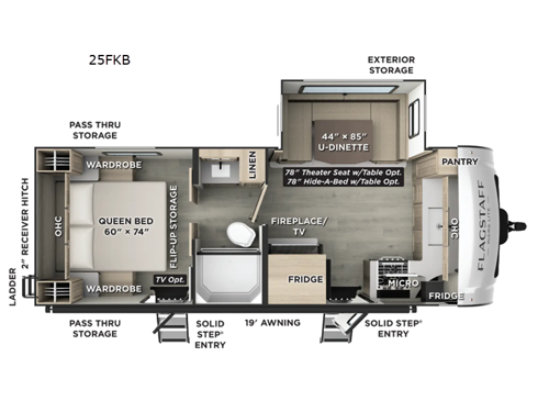 Flagstaff Micro Lite 25FKB Floorplan