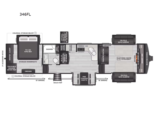 Alpine Avalanche Edition 346FL Floorplan Image