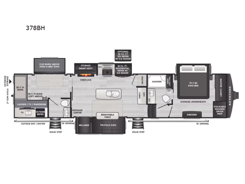 Alpine Avalanche Edition 378BH Floorplan Image