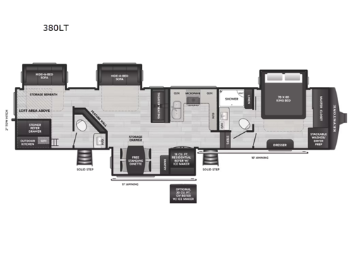 Alpine Avalanche Edition 380LT Floorplan Image
