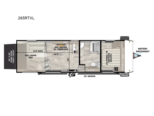 Wildwood X-Lite 265RTXL Floorplan Image