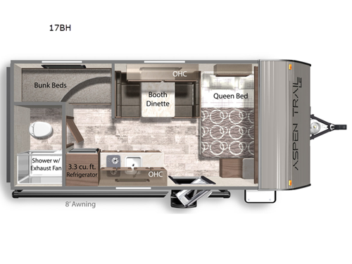 Aspen Trail Mini 17BH Floorplan