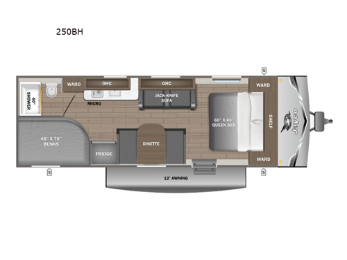 Jay Flight SLX 250BH Floorplan