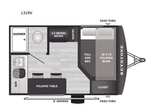 Hideout Mini 131RK Floorplan Image