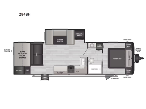 Hideout Sport 284BH Floorplan Image