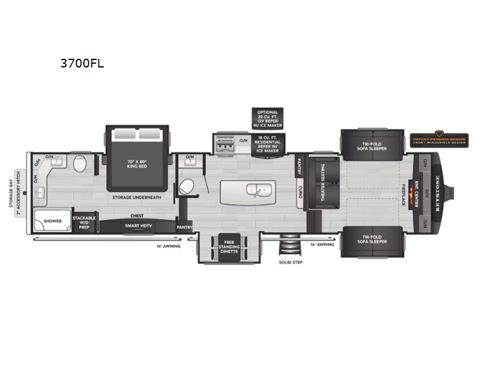 Alpine 3700FL Floorplan Image