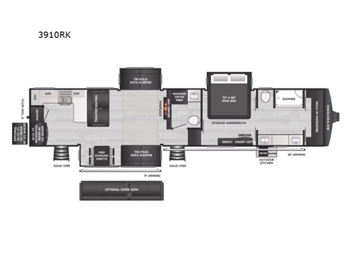 Alpine 3910RK Floorplan Image