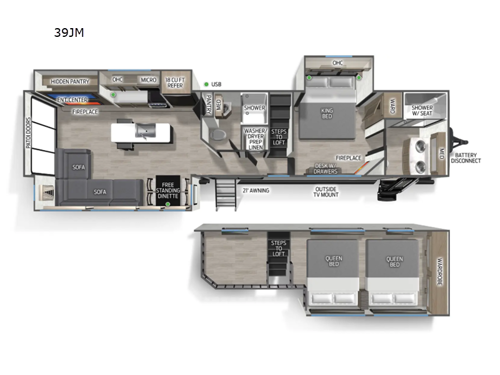 Cherokee Timberwolf 39JM Floorplan