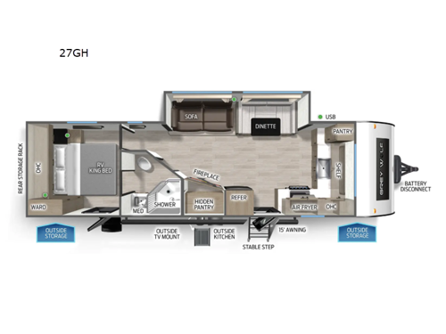 Cherokee Grey Wolf 27GH Floorplan