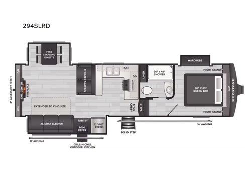 Arcadia Super Lite 294SLRD Floorplan Image