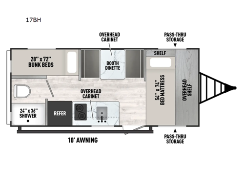 Clipper 3K Series 17BH Floorplan