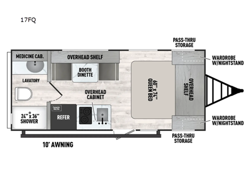 Clipper 3K Series 17FQ Floorplan