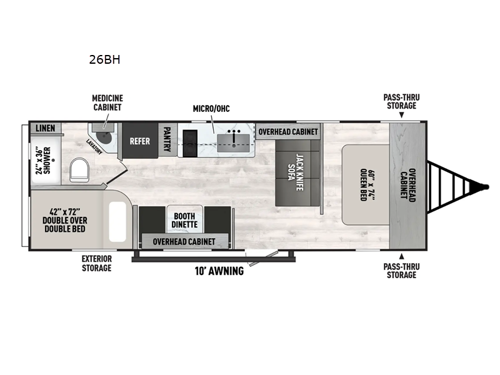 Clipper 5K Series 26BH Floorplan