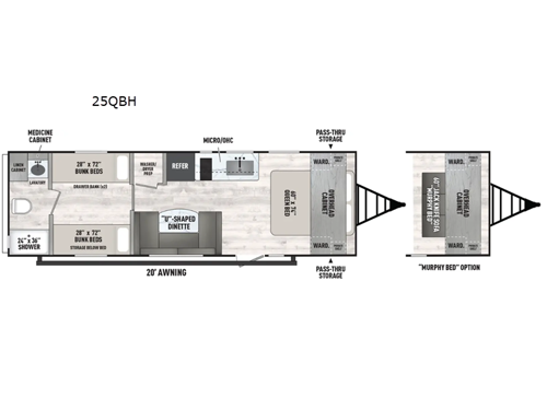 Clipper 5K Series 25QBH Floorplan Image