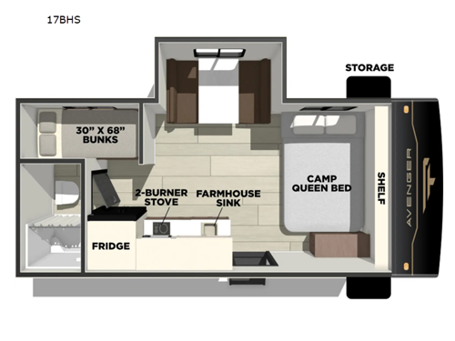 Avenger LT 17BHS Floorplan Image