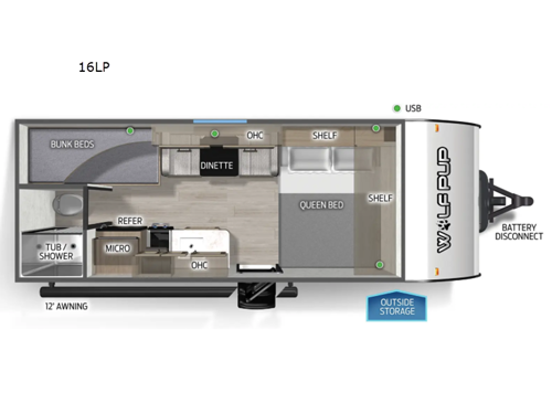 Cherokee Wolf Pup 16LP Floorplan