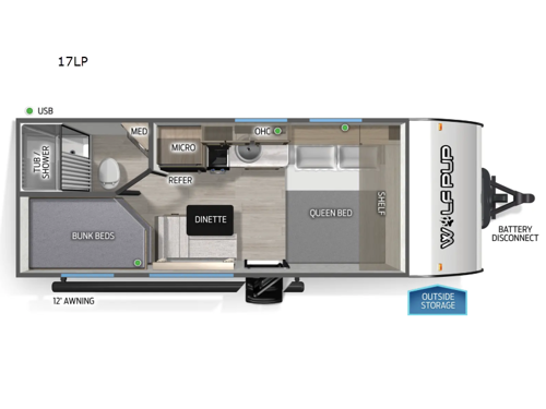 Cherokee Wolf Pup 17LP Floorplan