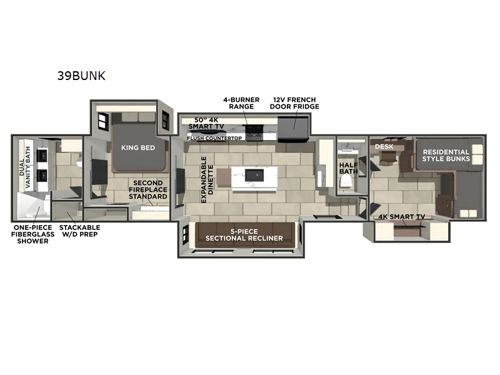 Sanibel 39BUNK Floorplan Image