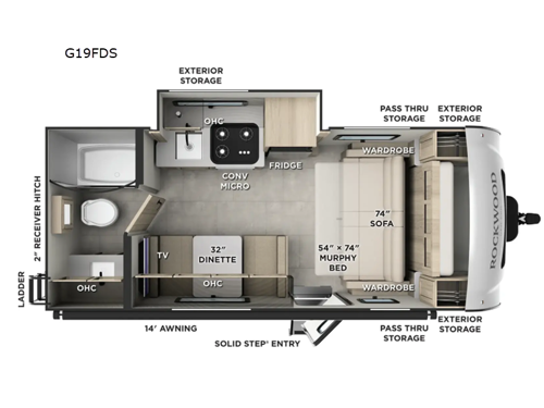 Rockwood GEO Pro G19FDS Floorplan Image
