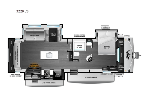 Open Range 322RLS Floorplan Image