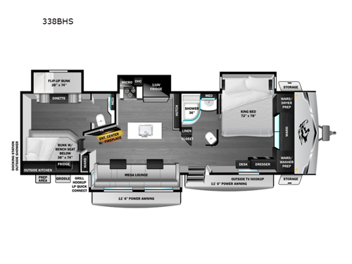 Open Range 338BHS Floorplan Image